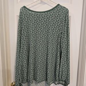 Green Floral Women's Top
